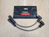 Cloth Braided Plug Wires Harley Sportster 1988 - 2003 / PAIR OF SHORT WIRES FOR RELOCATED COIL