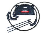 Cables de enchufe de 8 mm de repuesto trenzados de tela Harley FLT FLHT FLHR FLTR 2009-2015