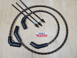 Cables de enchufe de 8 mm de repuesto trenzados de tela Harley FLT FLHT FLHR FLTR 2009-2015