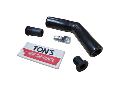 Funda de bujía de cerámica negra de 8 mm con ángulo de 45/135 grados