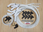 Ton's 8mm Spark Plug Wires White CERAMIC BOOT UNIVERSAL Ford/Chevy Small/Big Block