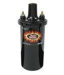 Pertronix Ignition Coil 45011; Flame-Thrower II Black 45,000V, Round .6 ohms, Oil Filled