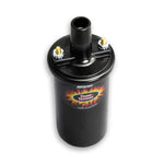 Pertronix Ignition Coil 40011; Flame-Thrower II Black 40,000V Round 1.5 ohms, Oil Filled