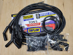 Universal Taylor 8mm Spiro-Pro Ignition Spark Plug Wire kit Black Ceramic - Ford / Chevy