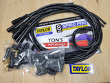 Universal Taylor 8mm Spiro-Pro Ignition Spark Plug Wire kit Black Ceramic - Ford / Chevy