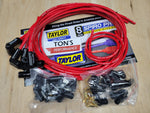 Universal Taylor 8mm Spiro-Pro Ignition Spark Plug Wire kit Black Ceramic - Ford / Chevy