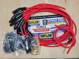 Universal Taylor 8mm Spiro-Pro Ignition Spark Plug Wire kit Black Ceramic - Ford / Chevy