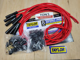 Universal Taylor 8mm Spiro-Pro Ignition Spark Plug Wire kit Black Ceramic - Ford / Chevy