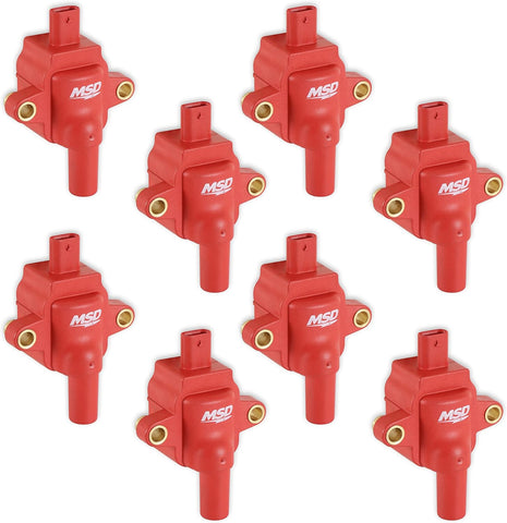 MSD 82838 Ford 7.3L GODZILLA IGNITION COIL, RED, SET OF 8