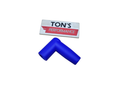 Pair Of 90 Degree Silicone Spark Plug Boots & Terminals For 7-8mm Wire - Ton's Performance