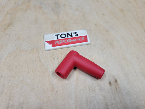 7-8mm Spark Plug Boot 90 Degree right angle smooth, Red