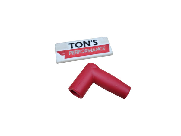 7-8mm Spark Plug Boot 90 Degree right angle smooth, Red – Ton's