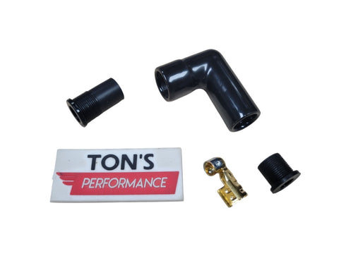 Black Ceramic 8mm Spark Plug Boot 90 Degree right angle