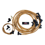 Vintage Cloth Braided spark plug wire set for Small Block Chevy / SBC ready to install