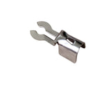 Forked spark plug terminal with spike nickel