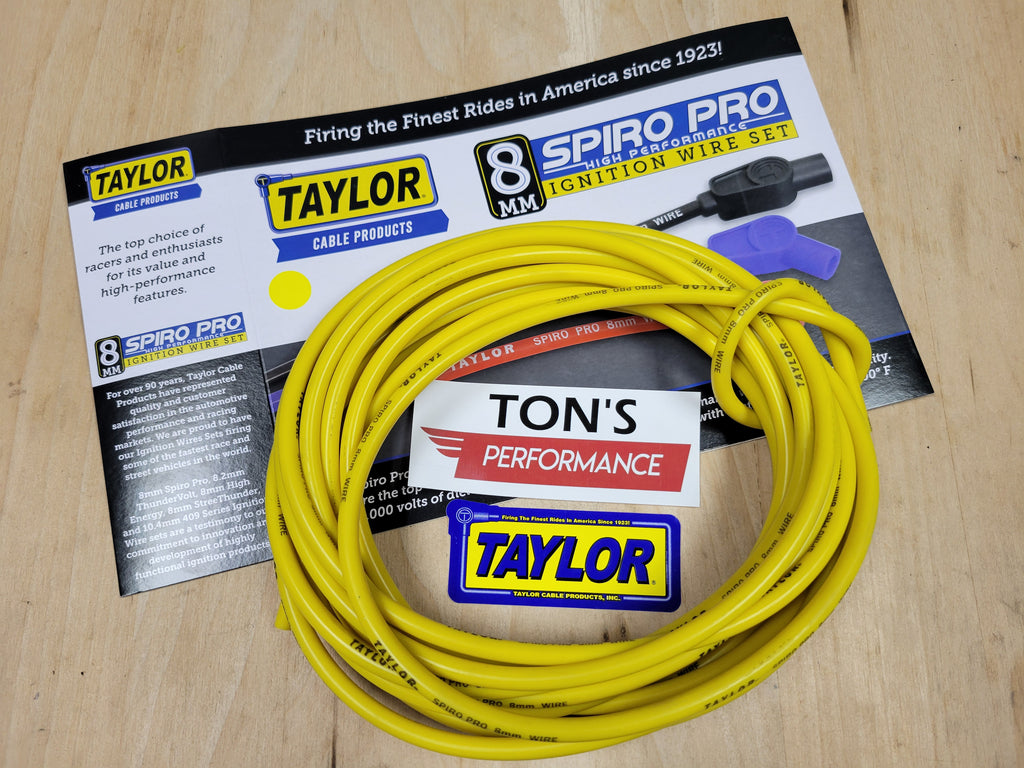 Taylor 8mm Spiro-Pro 100% Silicone Spark Plug wire 30 ft spool – Ton's ...