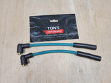 Ton's 10mm Silicone Plug Wires Harley Sportster 1988 - 2003 / PAIR OF SHORT WIRES FOR RELOCATED COIL
