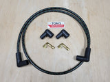 Kit de cables de bujía trenzados de tela con núcleo de supresión de 48 "y 8mm - motocicleta