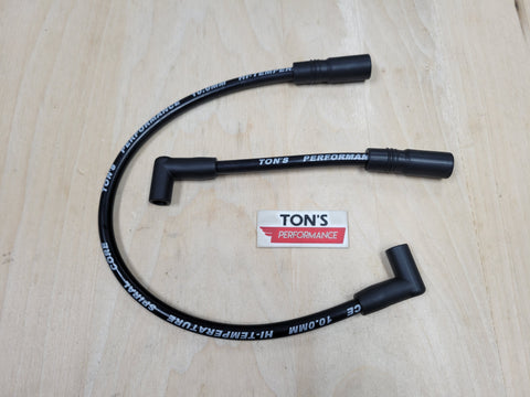Ton's 10mm Spark Plug Wires - Harley Dyna Softail 1999 - 2017 / PAIR OF REPLACEMENT OEM LENGTH WIRES