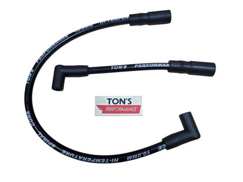 Ton's 10mm Spark Plug Wires - Harley Dyna Softail 1999 - 2017 / PAIR OF REPLACEMENT OEM LENGTH WIRES