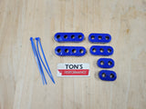 Ton's Performance Clamp-On Wire Separators for 7-8mm Ignition Cable Nylon Kit RED / BLACK / BLUE