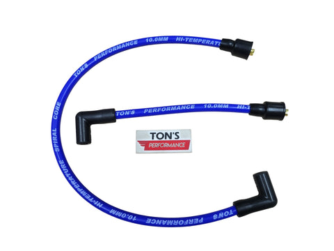 Ton's 10mm Spark Plug Wires - Harley Dyna Softail 1986 - 1998 / PAIR OF REPLACEMENT OEM LENGTH WIRES