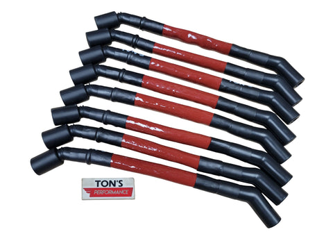 10mm SLEEVED LS Angled Spark Plug Wires CAR, TRUCK, & SUV 10" or 11" LENGTH (4.8L, 5.3L, 6.0L, 6.2L ENGINES)