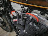 Cables de enchufe de silicona de 10 mm Harley Sportster 2007+ / PAR DE CABLES CORTOS PARA BOBINA REUBICADA