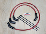 Cables de enchufe de 8 mm de repuesto trenzados de tela Harley FLT FLHT FLHR FLTR 2009-2015