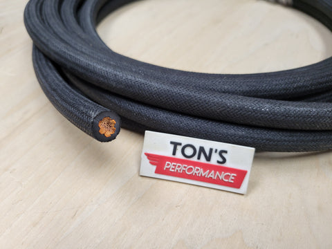 Cable de batería trenzado de tela calibre n.° 1/0 [se vende por pies]