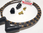 Kit de cables de bujía trenzados de tela con núcleo de cobre de 48 "y 7mm - motocicleta