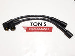Cloth Braided Plug Wires Harley Sportster 1988 - 2003 / PAIR OF SHORT WIRES FOR RELOCATED COIL