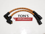 Cloth Braided Plug Wires Harley Sportster 1988 - 2003 / PAIR OF SHORT WIRES FOR RELOCATED COIL