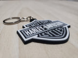 Harley Davidson Bar & Shield Rubber Keychain, Grey