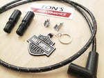 Kit de cables de bujía trenzados de tela con núcleo de supresión de 48 "y 8 mm - Motocicleta Harley (07+)