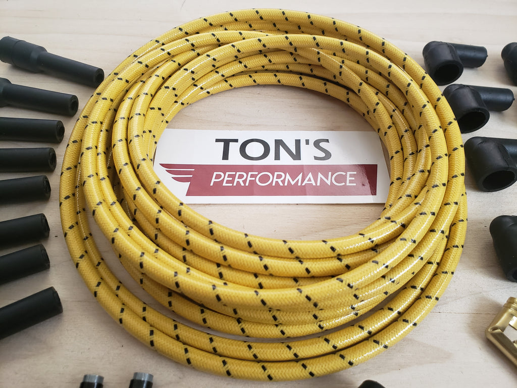 Universal DIY 8mm Suppression Core Cloth Braided Spark Plug Wire kit f –  Ton's Performance