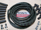 Kit de cable de bujía trenzado de tela con núcleo de supresión Universal DIY de 8mm para puntos V8/HEI