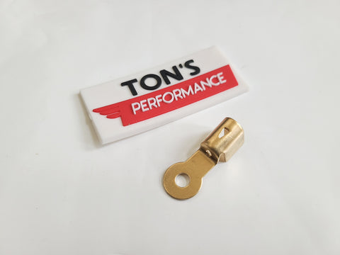 Ring spark plug terminal with spike brass