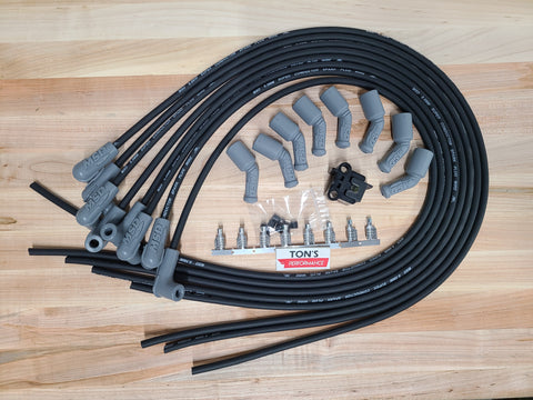 42 MSD 8.5mm LSX LS1 Universal Unassembled 90 Degree Spark Plug Boots Wires RED - Foto 11