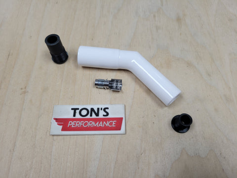 White Ceramic 8mm Spark Plug Boot 45 / 135 Degree angled – Ton's Performance