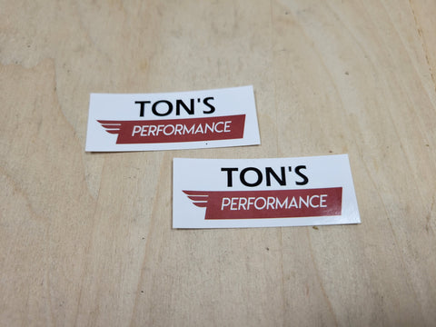 (2) Ton's Performance 1" x 2.5" stickers