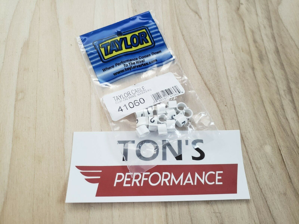 Taylor Cable Spark Plug Wire Marker ClipOn White Nylon Clips With Bla