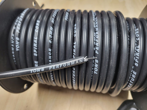 Ton's Performance Cable de bujía de silicona 100% con núcleo en espiral de 8 mm, rollo de 100 pies