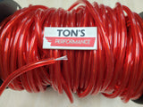 Cable de bujía de silicona transparente o rojo translúcido de 7 mm [Vendido por pie]